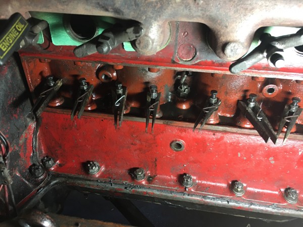 Nite the pegs to hold the tappets