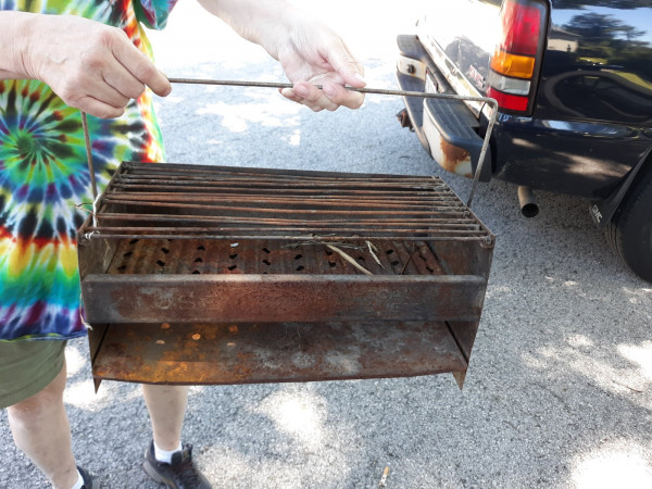 Grill with Ford logo in the middle front.